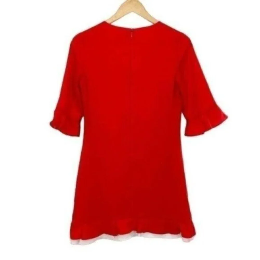 CeCe Red Ruffle Shift Dress - Picture 9 of 9